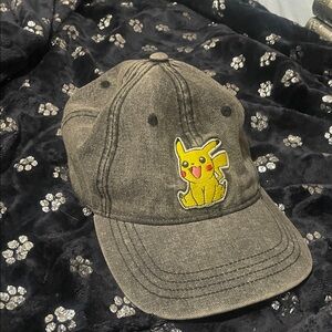 Gray Cap with Pikachu Patch